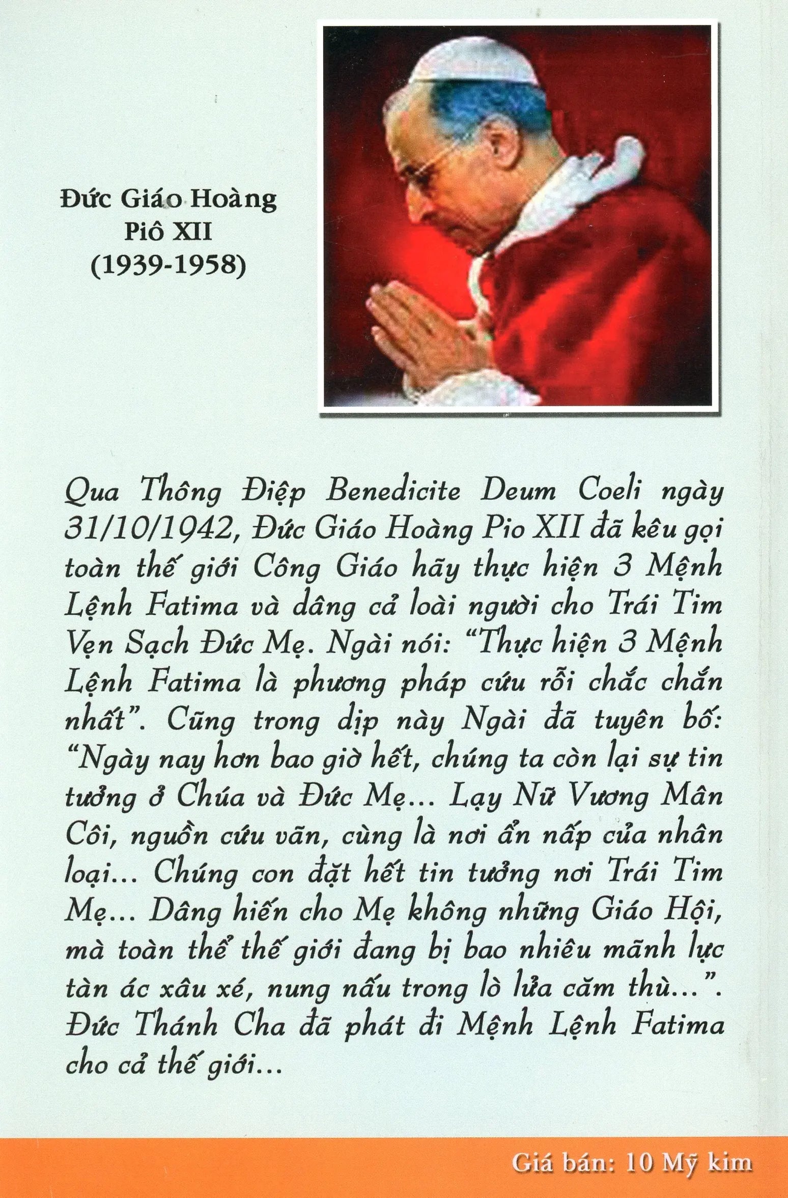 Tìm Hiểu Và Thực Hiện Ba Mệnh Lệnh Fatima (Đức Mẹ Maria) . TAC GIA