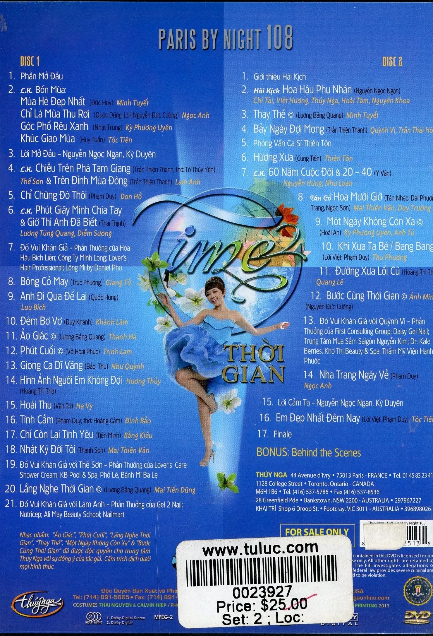 Thúy Nga Paris by Night 108 - Thời gian