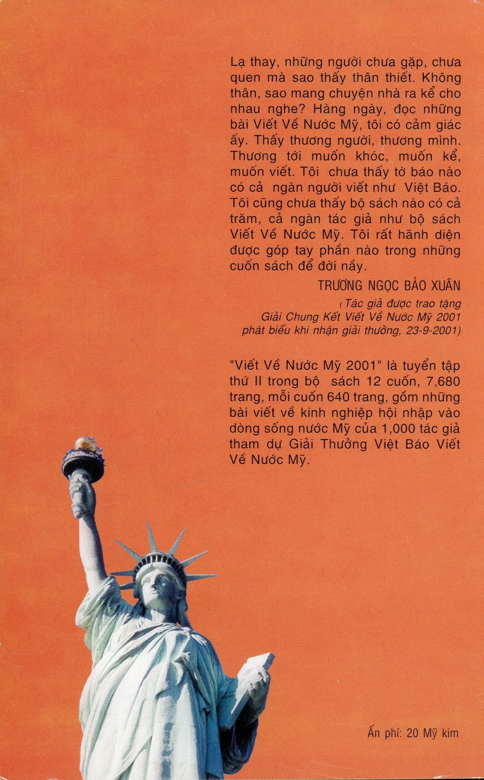 Viết Về Nước Mỹ Tuyển Tập 2 - 2001 Giải Thưởng Việt Báo 2001