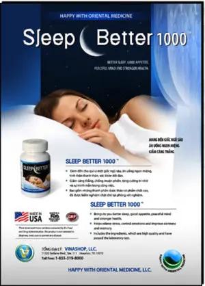 Combo Sleep Better 1000. (2 Bottle 120 capsules / 2 lọ 120 Viên) Happy With Oriental Medicine (Made In USA)