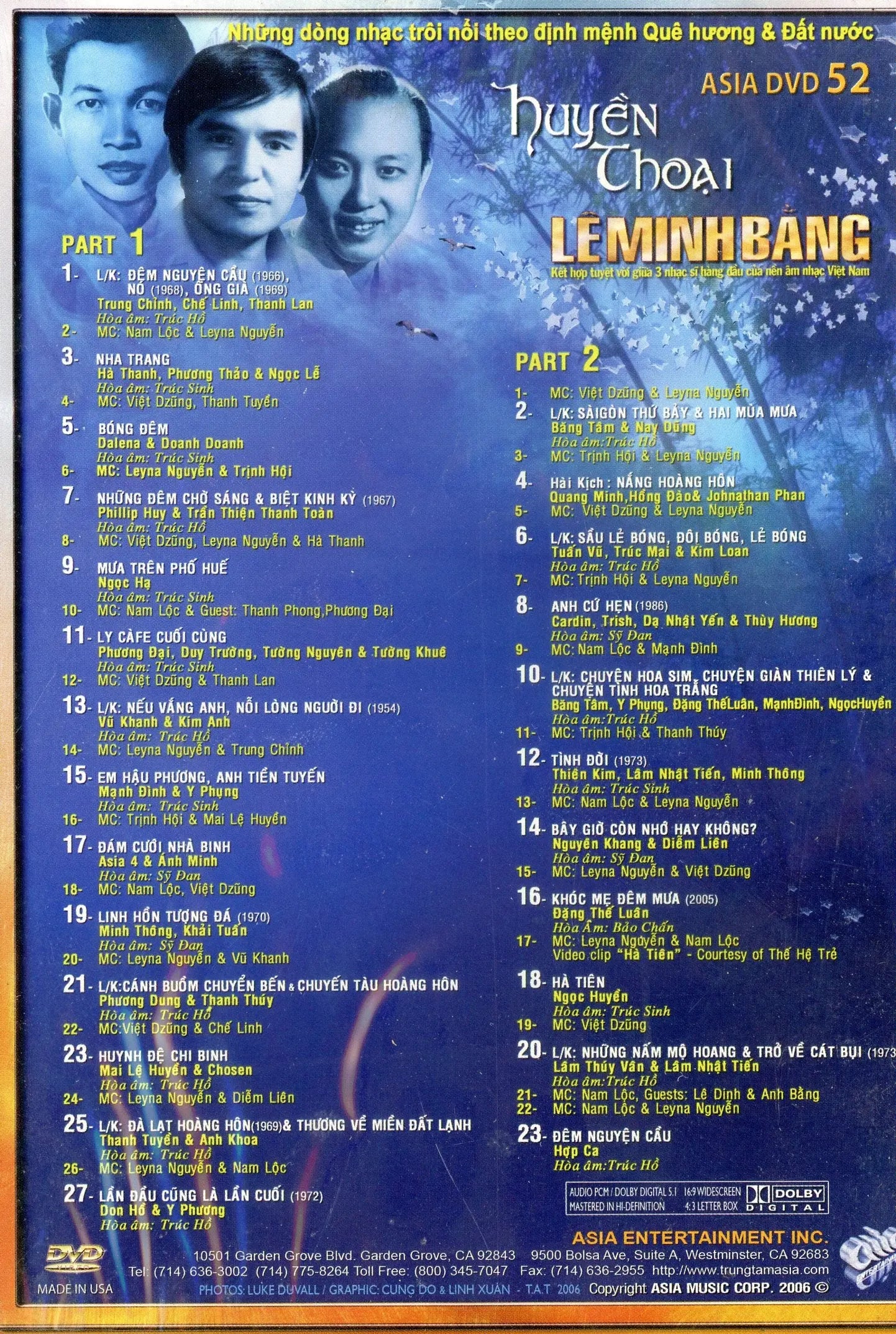 ASIA 52 - Huyền Thoại LÊ MINH BẰNG (DVD) ASIA