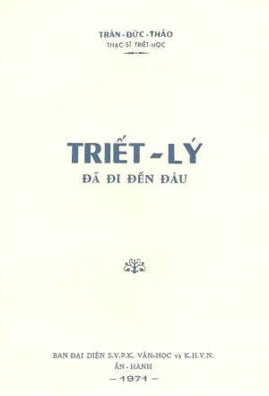 Triết Lý Đã Đi Đến Đâu (Trần Đức Thảo) Huệ Quang (Ảnh Ấn)