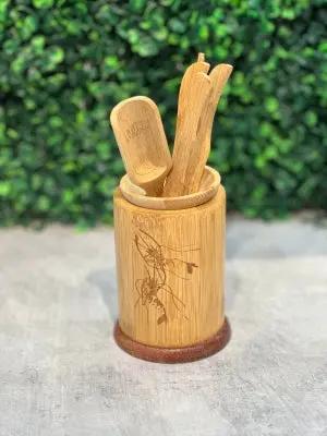 Bộ Dụng Cụ Pha Trà (Tre - Hồ Lô) Gồm Hộp Đựng và 5 Dụng Cụ Pha Trà VN