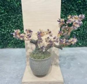 #05. Cây Bonsai Bằng Đá - GemTree (Size Nhỏ, Đá Màu Vàng + Tím) Gem VN