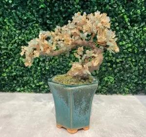 #04. Cây Bonsai Bằng Đá - Gemtree (Size Nhỏ, Bông Đá màu Vàng + Xanh) Gem VN