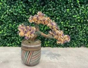 #10. Cây Bonsai Bằng Đá - GemTree (Size Nhỏ, Đá Màu Tím + Vàng) Gem VN