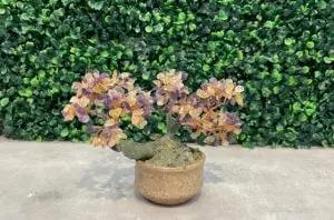 #01. Cây Bonsai Bằng Đá - GemTree (Size Nhỏ, Đá Màu Tím + Vàng) Gem VN