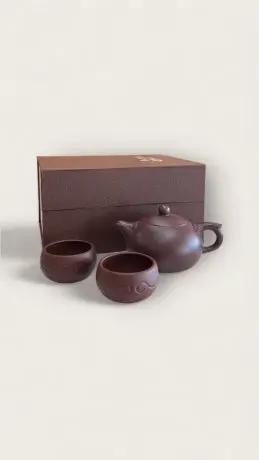 Bộ ấm trà tử sa - Như Ý (1 ấm + 2 chén) Yixing