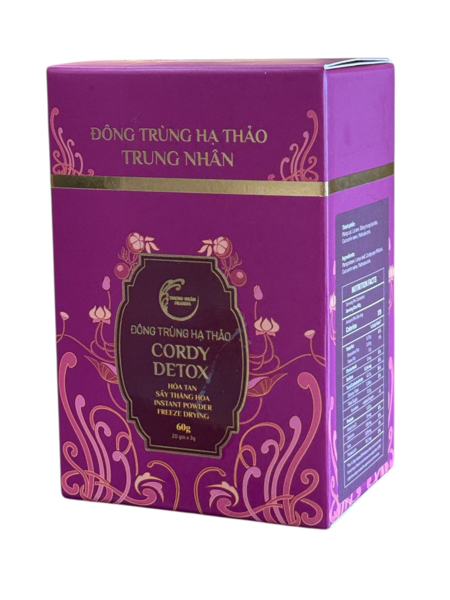 Đông Trùng Hạ Thảo Cordy Detox – Hộp 20 gói x 3 g ( Cordy Detox Cordyceps – Box: 20 pack x 3 g)