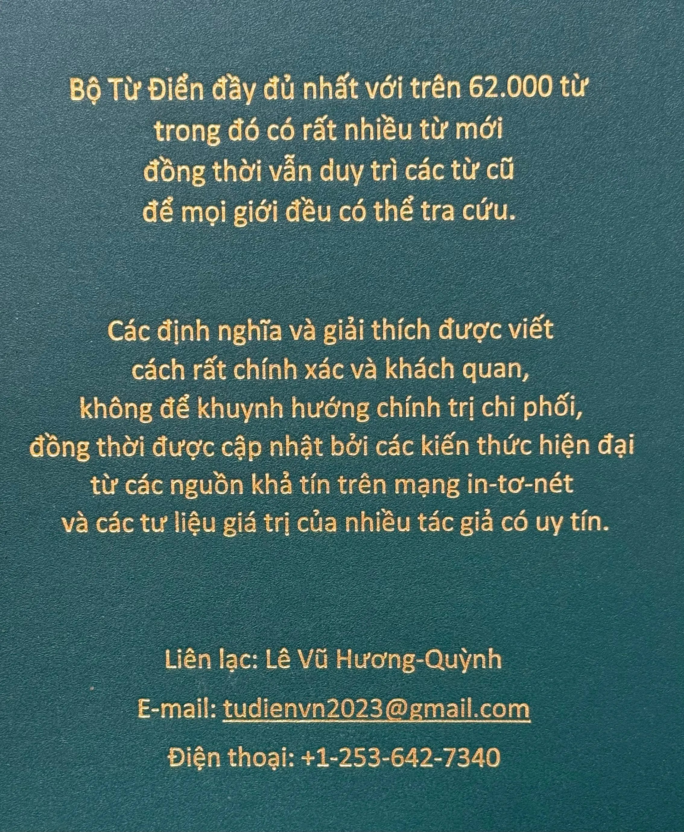 Từ Điển Việt Ngữ Phổ Thông Tu Luc International Inc