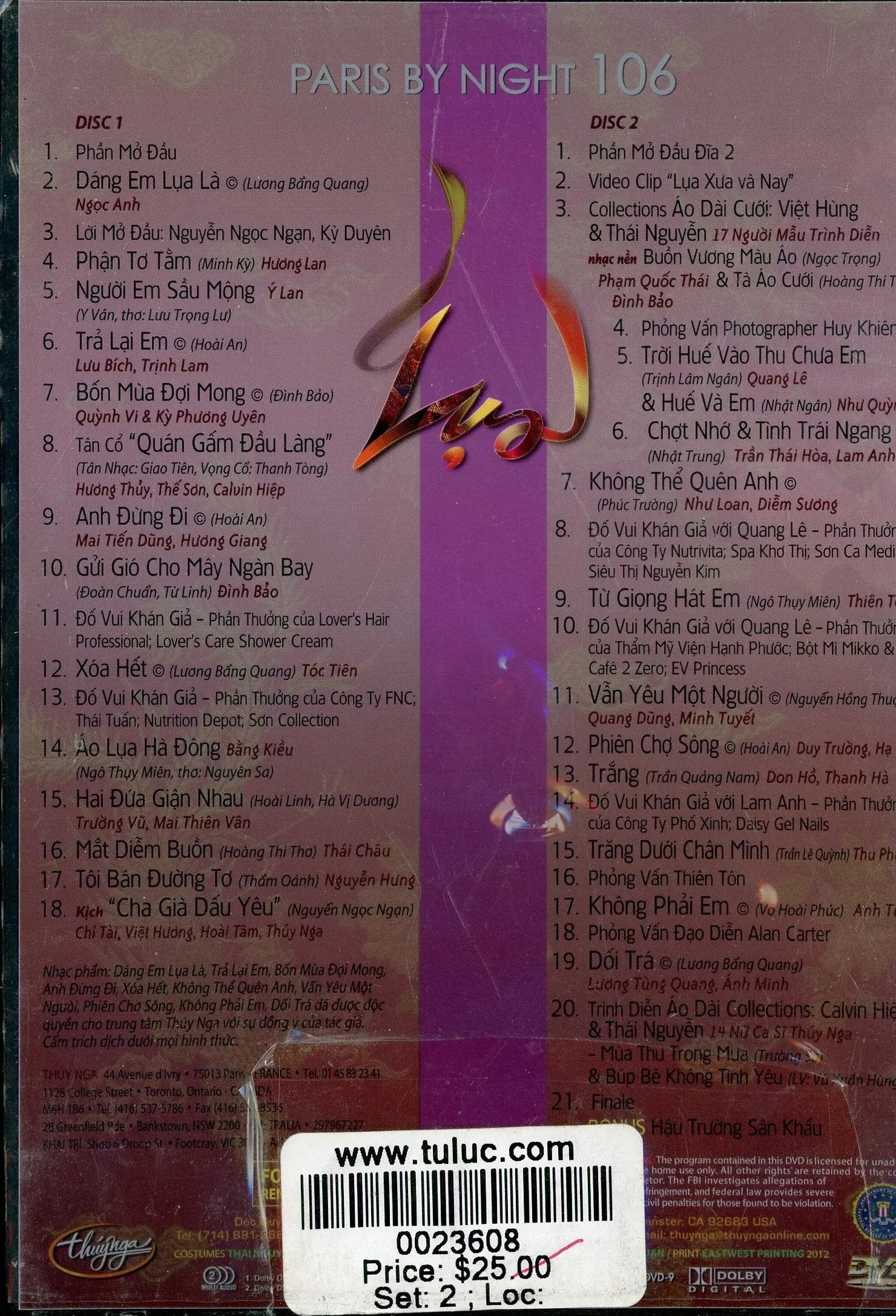 Thúy Nga Paris by Night 106 - Lụa SILK