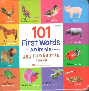 101 First Words Animals 101 Từ Đầu Tiên Động Vật (Song Ngữ Anh Việt - A Bilingual English-Vietnamese Edition) , Hình Màu, Giấy Cứng, Bìa Cứng) Board Book, English Vietnamese