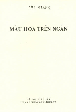 Màu Hoa Trên Ngàn (Sách Trước 1975) .
