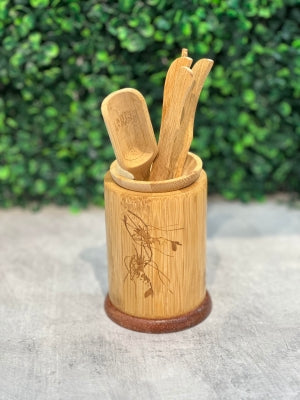 Bộ Dụng Cụ Pha Trà (Tre - Hồ Lô) Gồm Hộp Đựng và 5 Dụng Cụ Pha Trà