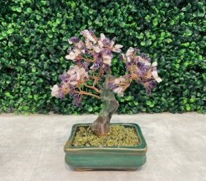 #03. Cây Bonsai Bằng Đá - GemTree (Size Nhỏ, Đá Màu Tím + Trắng)